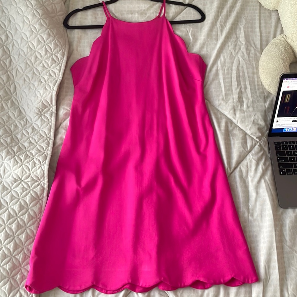 Hot pink mini dress